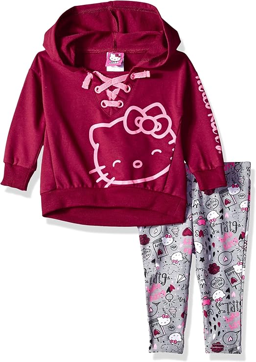 hello kitty 女婴连帽紧身裤两件套